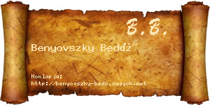 Benyovszky Bedő névjegykártya